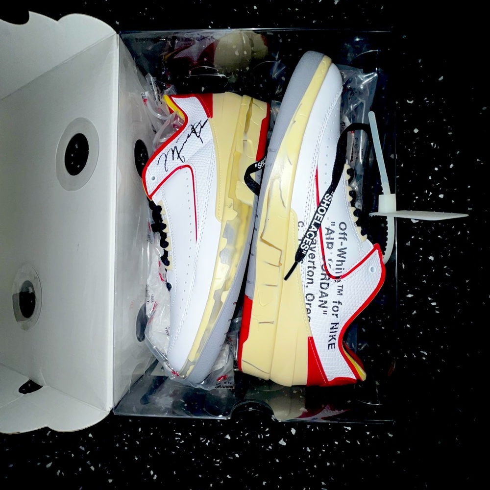 Off-White x Air Jordan 2 Retro Low SP ‘White Varsity Red’ AUTHENTIC - NEVER WORN